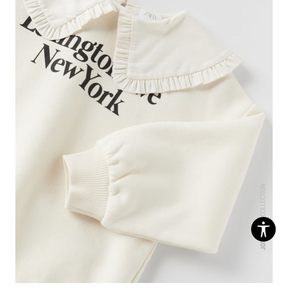 New! Zara Kids Bib Collar Sweatshirt - Picture 3 of 7